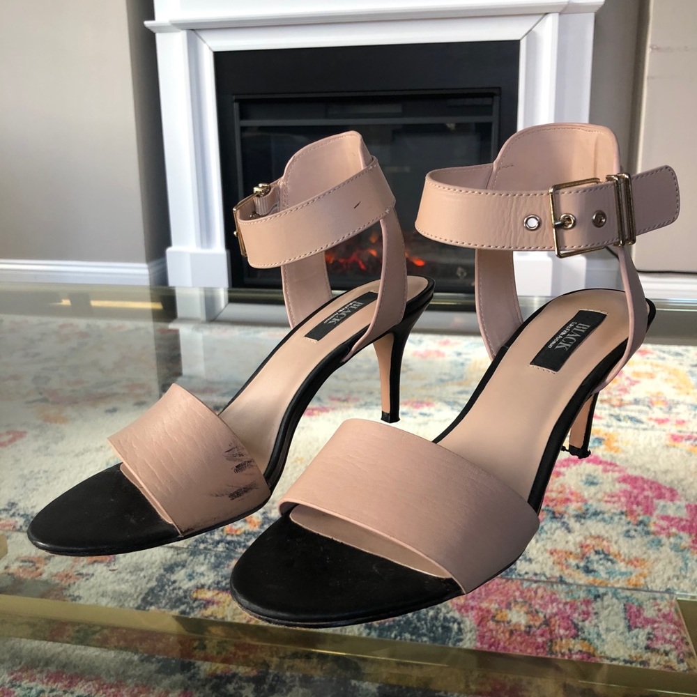 Black Saks 5th Avenue low heeled sandal